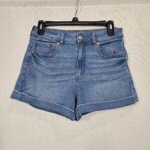 American Eagle Mom High-waisted Denim Jean Shorts Cuffed Stretch Size 6